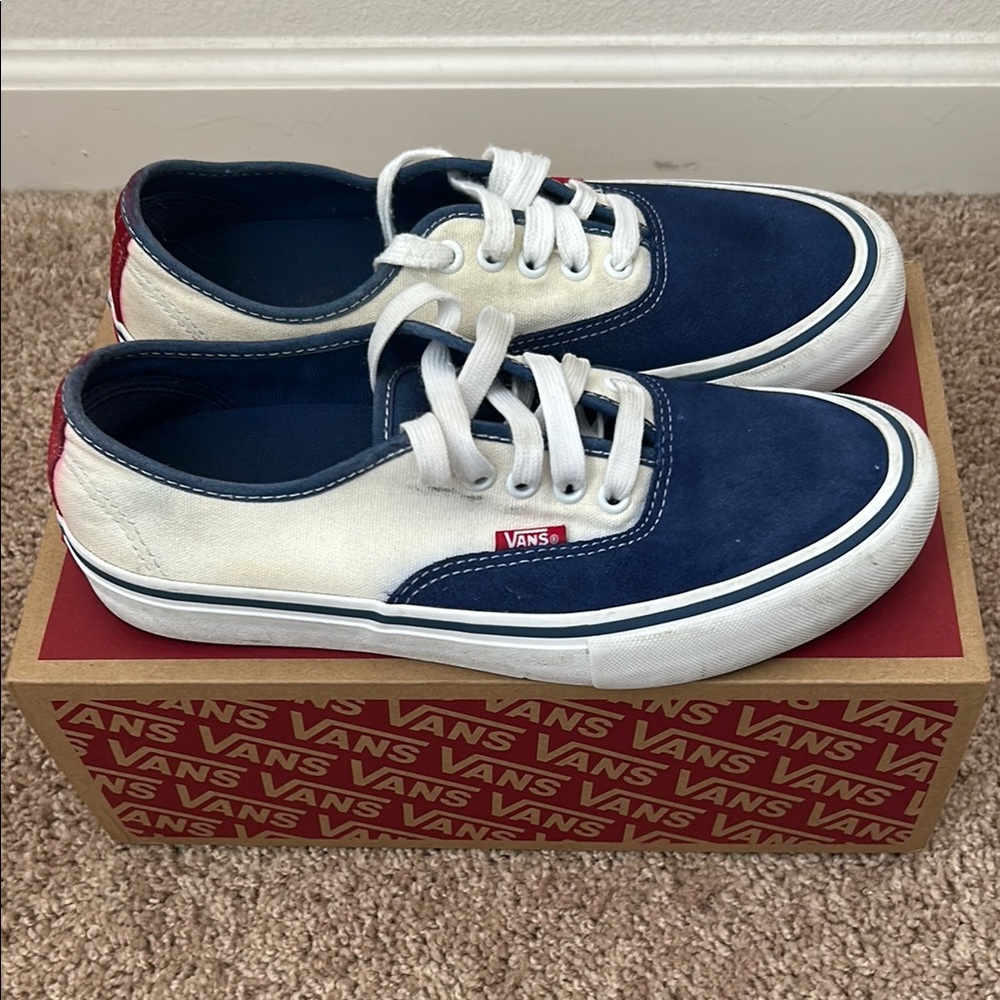 Vans Kids Blue and White Sneakers